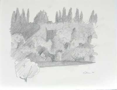 Near Lake Garda, Italy 2003, Drawing 1 by Marvin Saltzman