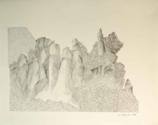 Gorge du Jonte, Drawing 9 by Marvin Saltzman