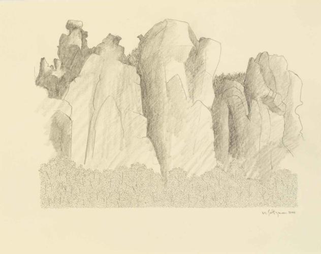 Gorge du Jonte, Drawing 4 by Marvin Saltzman