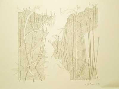 Trent River Winter 2011 - 2012, Drawing 7 by Marvin Saltzman