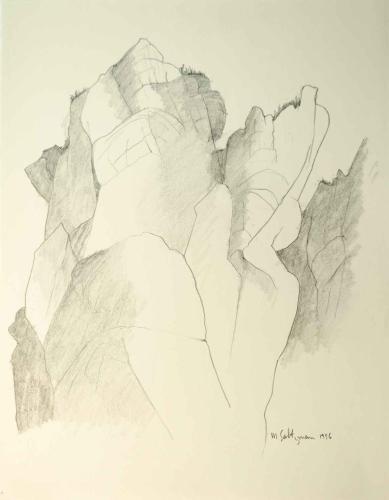 Gorge du Jonte, Drawing 10 by Marvin Saltzman