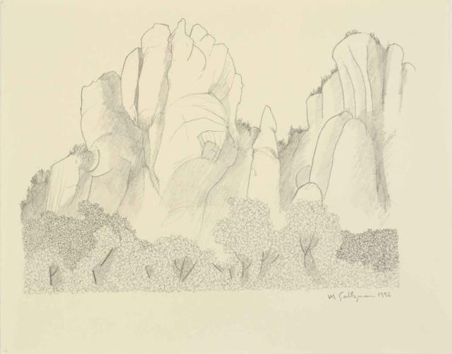 Gorge du Jonte, Drawing 1 by Marvin Saltzman
