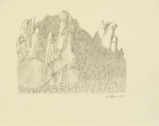 Gorge du Jonte, Drawing 6 by Marvin Saltzman