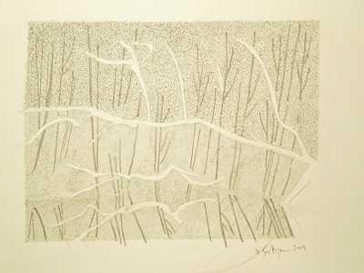 Trent River Winter 2011 - 2012, Drawing 4 by Marvin Saltzman