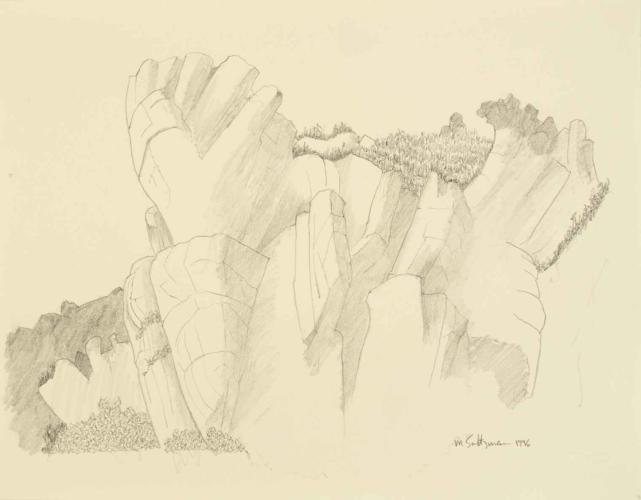 Gorge du Jonte, Drawing 2 by Marvin Saltzman